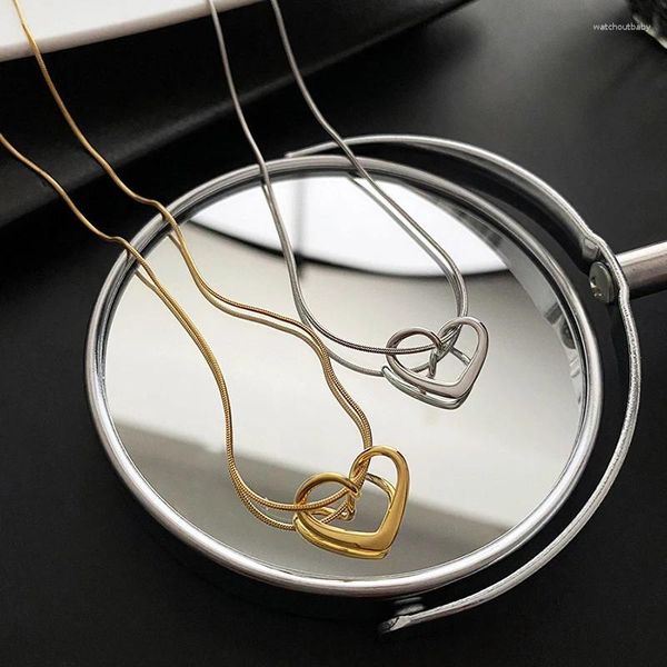 Colliers pendants Collier de coeur simple dames faster la chaîne mince et les dons de bijoux coréens 2024