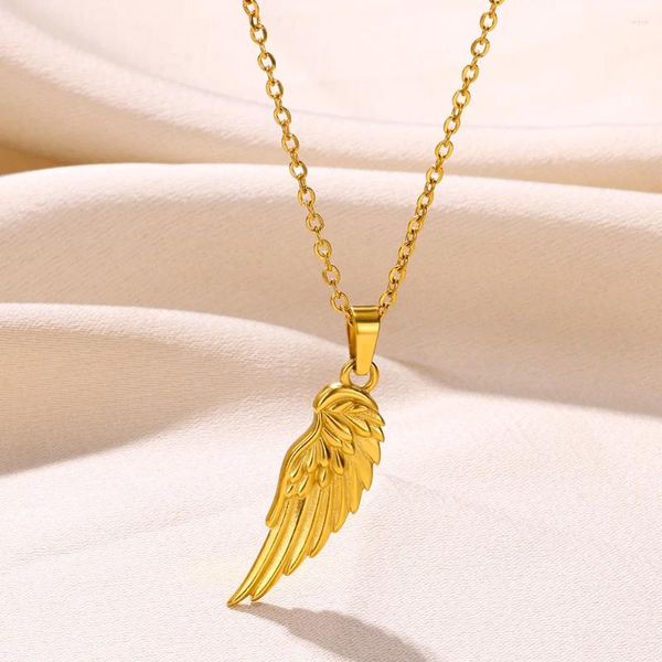 Pendentif Colliers Feuille Simple Pour Femmes Filles Or Couleur Plume Collier En Acier Inoxydable Bijoux Cadeaux De Fête D'anniversaire