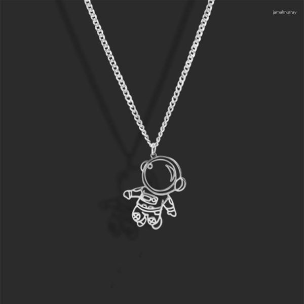 Collares colgantes Línea simple Collar de astronauta de dibujos animados Nicho Hip-hop Street All-match Ladies Chain Jewelry al por mayor