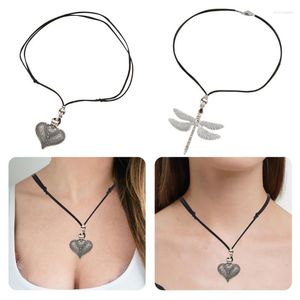 Hanger Kettingen Eenvoudige Liefde Esthetische Ketting Mode Sleutelbeen Keten Vrouwen Meisjes Bruiloft Sieraden Party Verjaardagscadeau