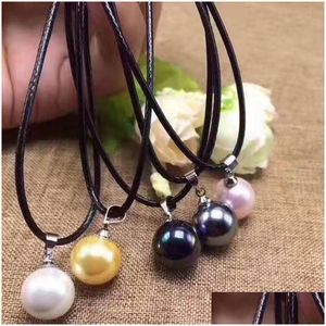 Colliers de pendentif simple perle artificielle avec corde pour femmes bijoux de bijoux de fête de fête de mode accessoires de mode