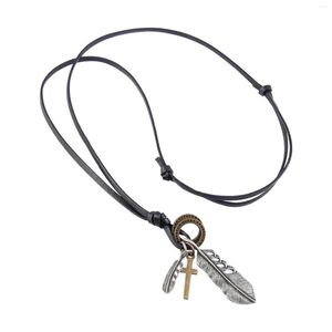 Pendentif Colliers Simple Collier Bijoux Hip Hop PU Cuir Cordon Réglable À La Mode Bola Cravate Pour Le Travail Quotidien