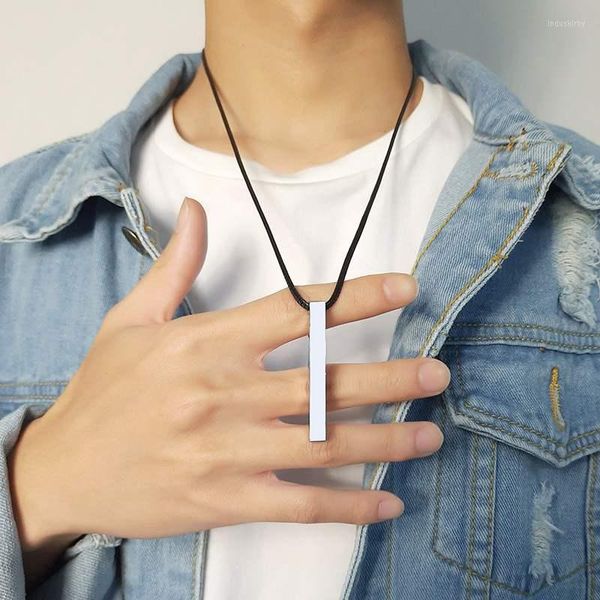 Pendentif Colliers Simple En Acier Inoxydable Cuboïde Collier Pour Hommes O-Chain Cool Hiphop Mode Rue Bijoux Cadeaux Garçons