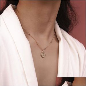 Hanger Kettingen Eenvoudige Verklaring Ketting Twee Sterrenbeelden Gesneden Munt Koper Kralen Leo Voor Vrouwen Meisjes Sieraden Gift Goud Sier Dr Dhbzd