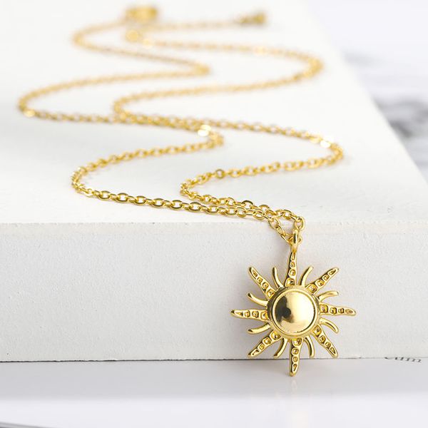 Pendentif Colliers Simple Fleur De Soleil Collier En Acier Inoxydable Pour femmes enfant anniversaire Chirstma Cadeau Bijoux 230718