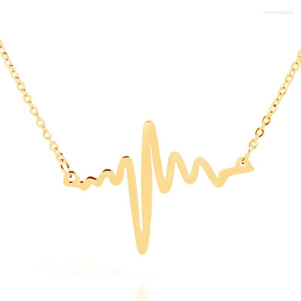 Pendentif Colliers Simsimi Marque Mini Heartbeat Collier Femmes En Acier Inoxydable Origine Mode Pour Mariage Bijoux Cadeau