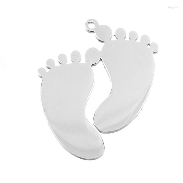 Pendentif Colliers Simsimi Miroir Poli Adulte Et Bébé Pied Toe CollierPendentif En Acier Inoxydable Vierge DIY Imprimer Pour Les Femmes En Gros