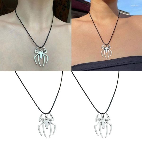 Pendentif Colliers Collier d'araignées simulées pour femmes hommes Chaîne de cou à la mode Unique Déclaration Pièce Bijoux Accessoires Cadeau