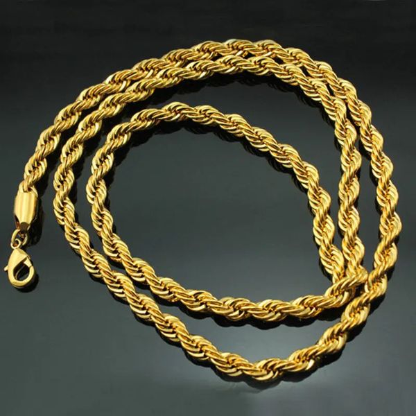 Colliers de pendentif simulation 100% pur 18K 999 Gold Real Beld Bijoux Collier de fleur de chanvre