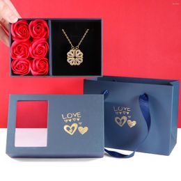 Hanger kettingen sond roestvrijstalen kristallen ketting voor vrouw vriendin moeder Valentijnsdag mooie cadeaubusbox2 SSB