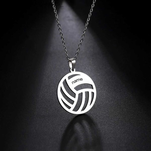 Pendentif Colliers Sipuris nom personnalisé collier pour femmes en acier inoxydable nom personnalisé volley-ball collier pour hommes bijoux cadeaux de noël L231218