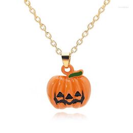 Collares colgantes Cráneo Estrellas de Halloween Sombrero mágico Calabaza Fantasma Collar de cadena Película de terror Festival Logo Joyería de la suerte