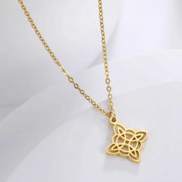 Colliers de pendentif Skyrim Witchcraft Witch Knot Pendant Collier pour femmes Chaînes de cou de cou géométrique en acier inoxydable