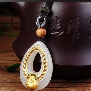 Pendentif Colliers Slenca Top Qualité Bouddha Jade Collier Bonne chance pour hommes Femmes Choix Cadeau Bijoux S