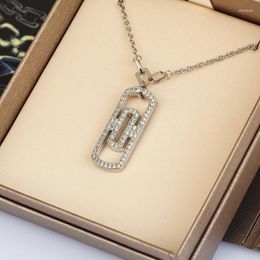 Pendentif Colliers Petite Taille Sauvage Chaîne De Clavicule Creusée Trombone Collier Femme Saint Valentin Chanceux Bénédiction Bijoux Cadeau