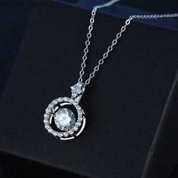 Pendant Necklaces Smyoue 1/0.8 CT femmes Sile pendentif simulé diamant collier S925 bijoux en argent Sterling fille saint valentin cadeau Z230707