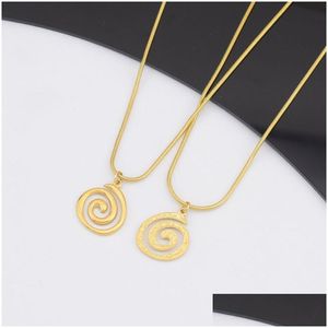 Hangertjeskettingen Slangenketting Vortex Spiraalketting Waterdicht Aanslag 18K verguld Sieraden 316L roestvrij staal Accessoires Drop Dhtfs