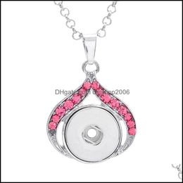 Pendentif Colliers Snap Bouton Bijoux Strass Incrustation Goutte Forme Pendentif Fit 18Mm Snaps Boutons Collier Pour Femmes Hommes Dhseller2010 Dhxvl