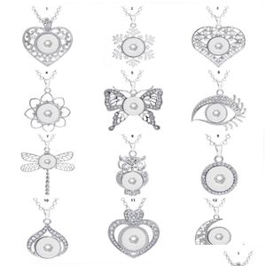 Hanger Kettingen Snap Ketting Mode Vrouwen Diy Gember Sieraden Met Ketting Fit 18Mm Charm Knop Prachtige Gift Charms Kettingen Drop