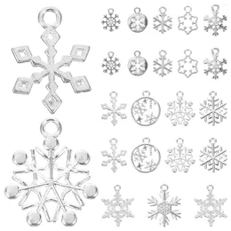 Hangerkettingen Sneeuwvlokbedels Sieraden Maken Kerstvakantie Bulksleutelhanger Kleine armbanden