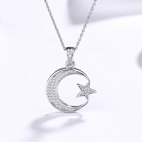 Pendentifs de collier Sodrov 925 argent Sterling lune et étoile pendentif collier pour femmes bijoux en argent lune collier croissant de lune collier 230921