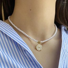 Colliers pendentifs Système solaire Collier de perles d'imitation céleste pour femmes Collier Fermoir en acier inoxydable Couleur Or Bijoux de mode