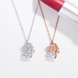 Hangende kettingen Sole geheugen Zodiac muis rattenjaar kristal schattig zilveren kleur sleutelbeen ketting vrouwelijke ketting SNE521