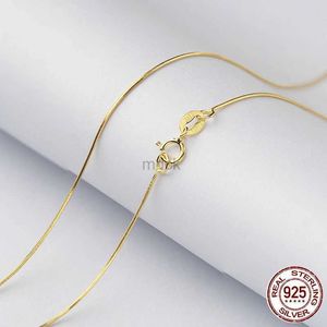 Collares colgantes Sólido 925 STERLING SILVER CLASTILLA DE CADENA DE SERPILA DE 1 mm para mujeres Mensilver/Gold Fine Jewelry Caded Pending 40/45/50/55/60/70cm 240419