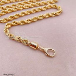 Colliers pendants Chaîne de corde en or massif pour hommes pure Au750 Gold Collier Jewelry Custom Custom Gift Idea with Real Gold Chain Au750