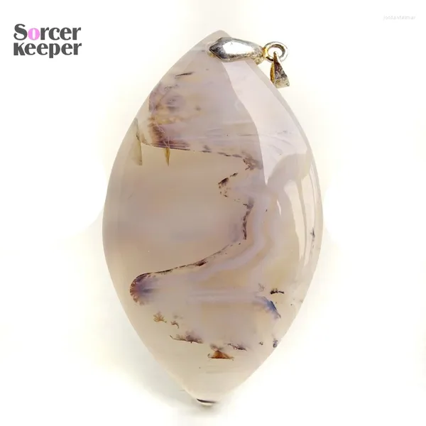 Colliers pendants Sorcerkeeper Natural Slice Agate Charm Pendants En dentelle en gros Collier en cristal de pierre en pierre de pierre en gros pour fabrication de bijoux RS629