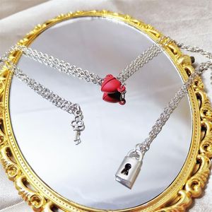 Pendentif Colliers Corée du Sud De Luxe Mode Couple Collier Serrure Coeur Coeur-attrayant Ami GiftPendant