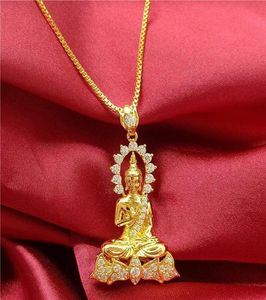 Colliers de pendentif Asie du Sud-Est Thaïlande vendant Bouddha Choker Collier plaqué d'or hommes femmes Lucky Jewelry Pendants chaîne Luxury8494337