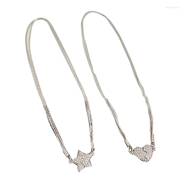 Colliers pendants collier magnétique étincelant avec étoile de zircone et charme de coeur