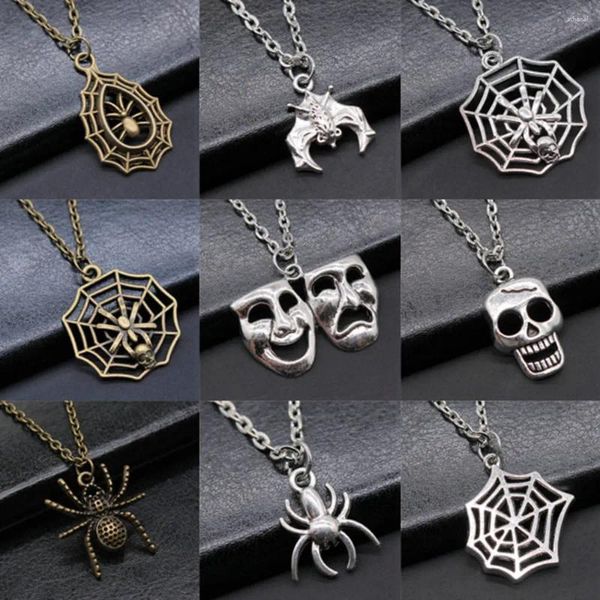 Colliers pendants Spider Bat Skeleton Collier Accessoires pour femmes DIY