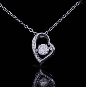 Hanger kettingen spirituele liefde en wit vergulde GRA -certificaat Moissanite Diamond ketting 50 punten D Grade cadeau