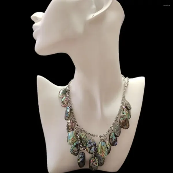 Collares colgantes Espléndido hecho a mano natural Paua Abalone Shell Pandent Collar Joyería de moda africana Borlas Cuello Gargantilla para mujeres