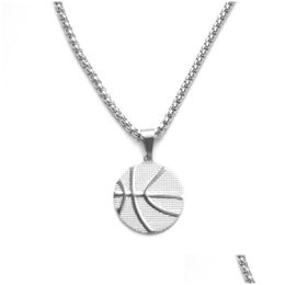 Pendentif Colliers Sports Basketball Collier Titane Acier Hommes Accessoires De Mode Drop Delivery Bijoux Pendentifs Dhkxw