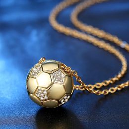 Hanger kettingen sportief kettingvoetbal met ketting zirkoon voetbal goud kleur vrouwen sportbal sieraden