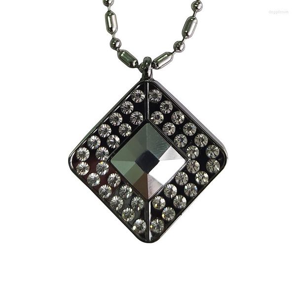 Pendentif Colliers Carré Hommes Femmes Santé Puissance Quantique Scalaire Ion Négatif Énergie Homme Femme Personnalité Unisexe Collier Pendentifs