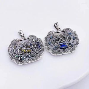 Collares pendientes SR Burn Blue Long Life Lock Collar Bebé Niña Seguridad Suéter Cadena Vintage Adulto