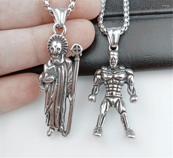 Pendentif Colliers Inoxydable Gothique Sports Garçons Hip Hop Collier Titane Acier Fitness Hommes Hommes