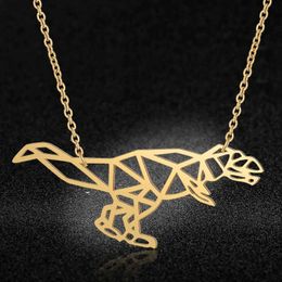 Hangende kettingen roestvrijstalen dieren dinosaurus mode ketting voor vrouwen vrouwelijke trendy sieraden persoonlijkheid sieraden groothandel