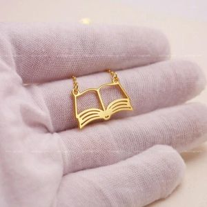 Hanger Kettingen Roestvrij Staal Antiek Boekje Charme Ketting Lezingssymbool Voor Lezer Bibliotheek Souvenirs Unieke Geschenken