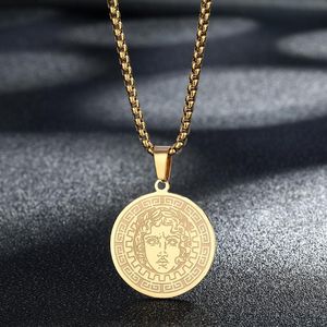 Pendentif Colliers Acier Inoxydable Apollo Le Dieu Du Soleil Collier Femmes Symbole Déesse Nymphe Femme Rétro