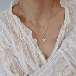 Colliers pendants Collier bohème à double couche en acier inoxydable pour les femmes Bijoux de haute qualité PVD PVD PVD Rust High Quality Bijoux