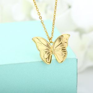 Hanger kettingen roestvrijstalen vlinder choker ketting voor vrouwen gouden kleur ketting mode 2023 chrismas sieraden cadeau