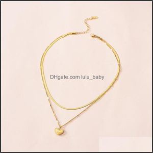 Hangende kettingen roestvrijstalen vlinder ketting ketting goudketting hart hanger kettingen voor vrouwen mode joodse cadeau druppel d dhuaz