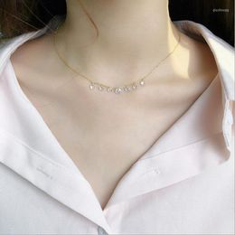 Collares pendientes Cadena de acero inoxidable Collar de tobillera de circón brillante Joyería exquisita para mujer