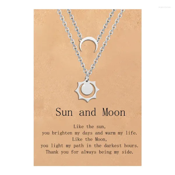 Collares colgantes Encanto de acero inoxidable Sol y luna Amigo Pareja Collar Distancia A juego Amistad BFF Joyería Regalos para mujeres Hombres