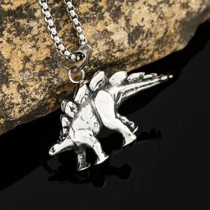 Pendentif Colliers en acier inoxydable créatif simple dinosaure collier pour garçon cadeau vintage crétacé amulette bijoux accessoires